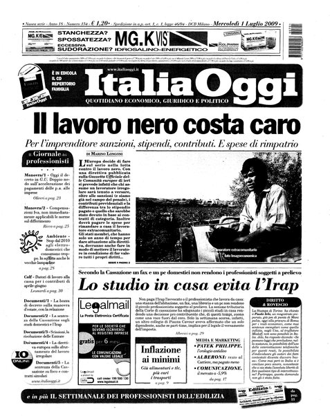 Italia oggi : quotidiano di economia finanza e politica